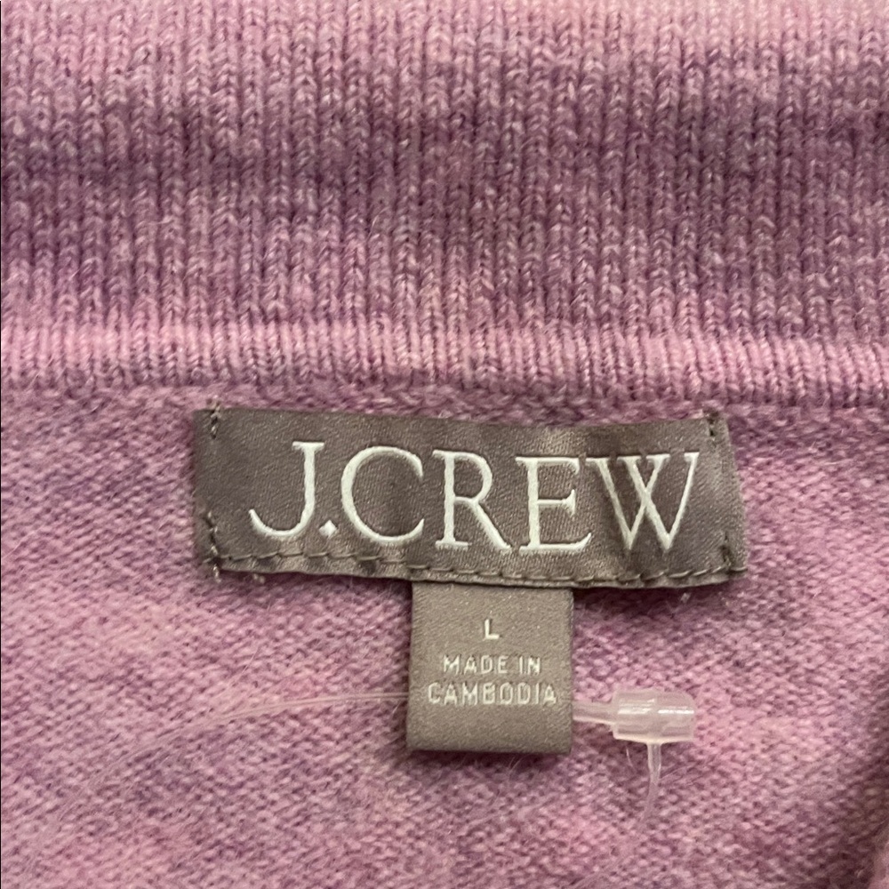 J.Crew Collared Polo Sweater in Supersoft Yarn Heather Heliotrope Size L - Picture 3 of 8